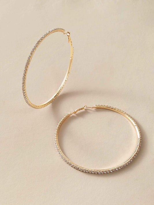 Rhinestone Hoop Earrings - Boutique Michaud LLC 